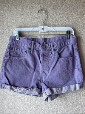 Women's Lavender Levis Roll-Cuff Denim Shorts w30